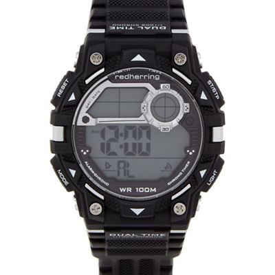 Men's black bracelet digital watch